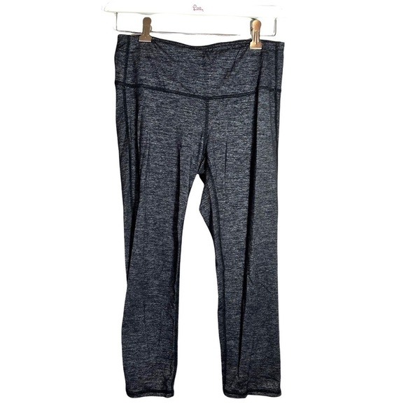 Athleta Black Marled Athletic Cropped Capri Pull On Legging Tights Size Small - Picture 4 of 17